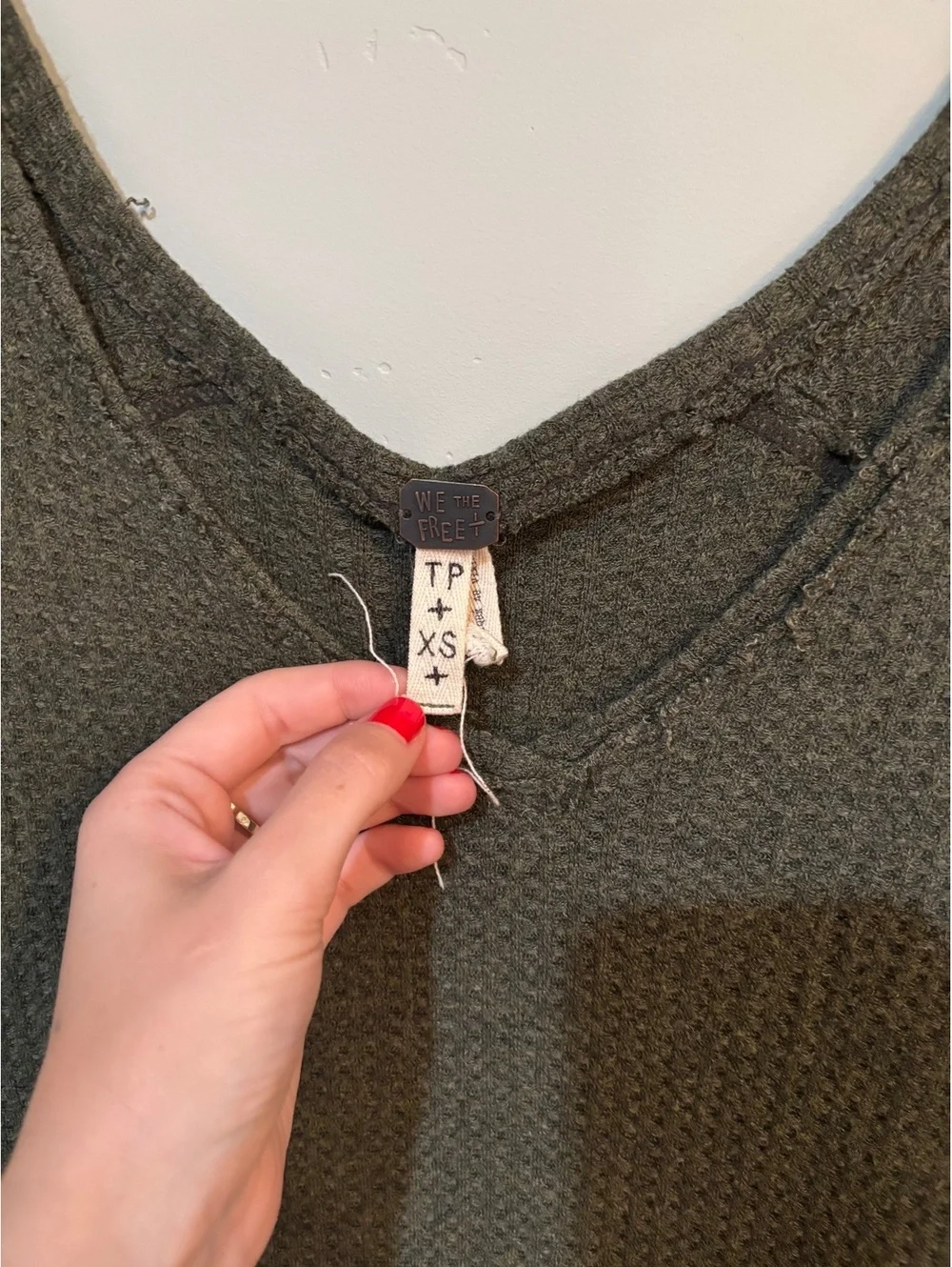 Free People Olive Green Layered Long Sleeve